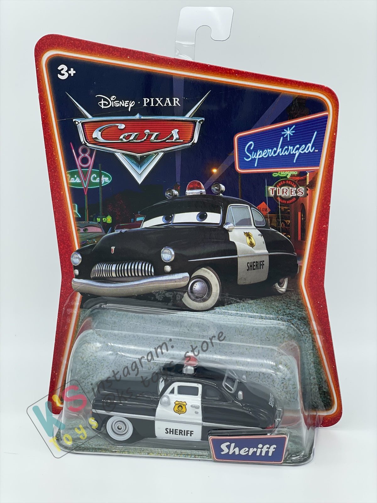 DISNEY PIXAR CARS BY MATTEL, "SHERIFF" - SUPERCHARGED SERIES - BNIP