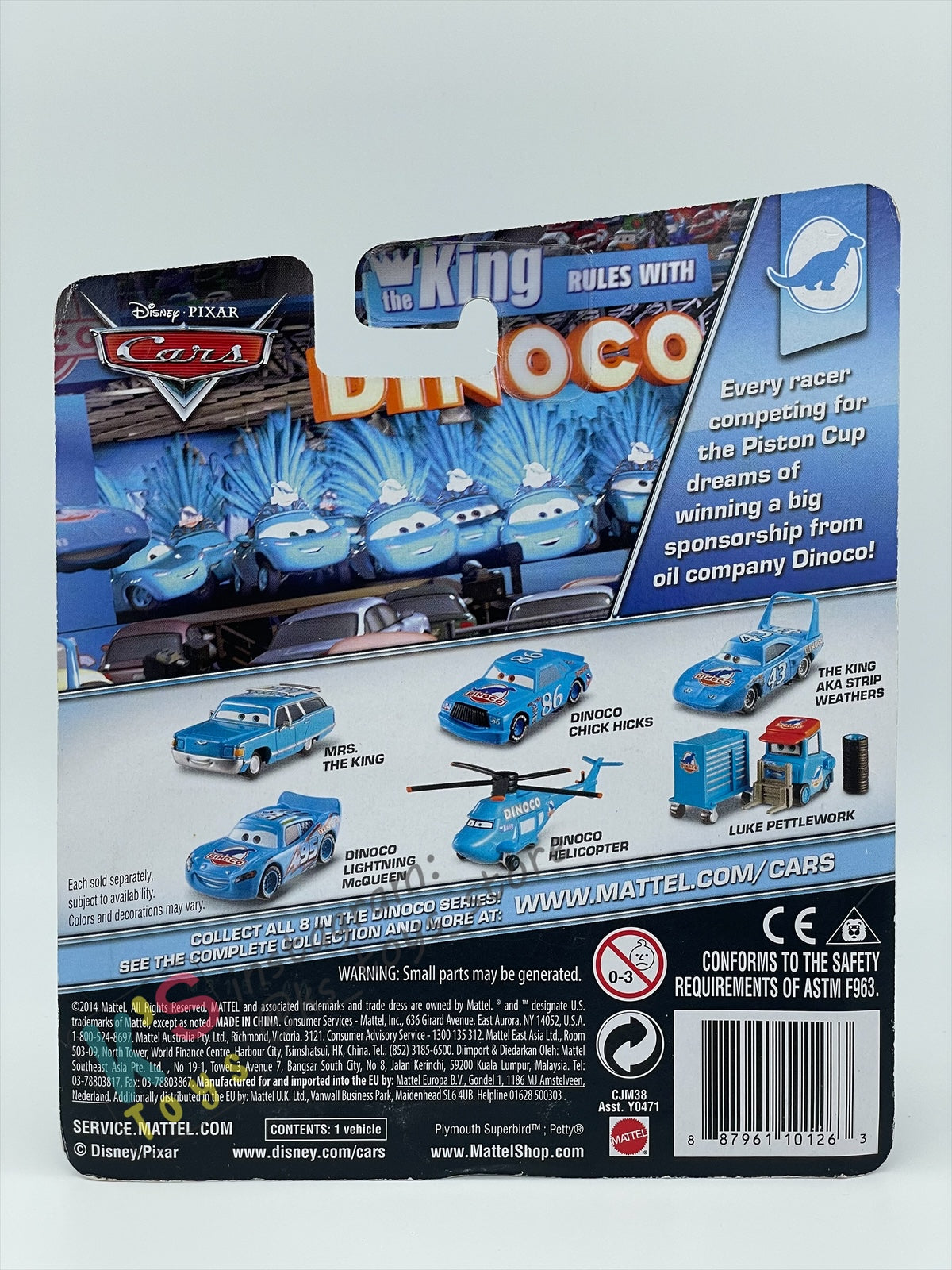 DISNEY PIXAR CARS BY MATTEL, "MRS. THE KING" - DINOCO SERIES - BNIP