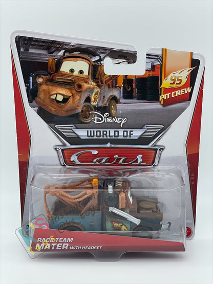 DISNEY PIXAR CARS BY MATTEL, "RACE TEAM MATER WITH HEADSET" - 95 PIT CREW SERIES - BNIP