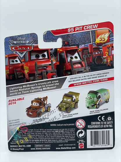 DISNEY PIXAR CARS BY MATTEL, "RACE TEAM MATER WITH HEADSET" - 95 PIT CREW SERIES - BNIP
