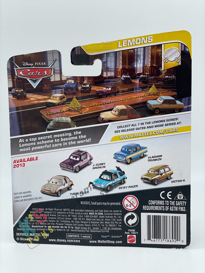 DISNEY PIXAR CARS BY MATTEL, "TUBBS PACER" - LEMONS SERIES - BNIP