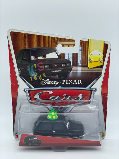 DISNEY PIXAR CARS BY MATTEL, ALEXANDER HUGO WITH PARTY HAT - CARS 2 - BNIP