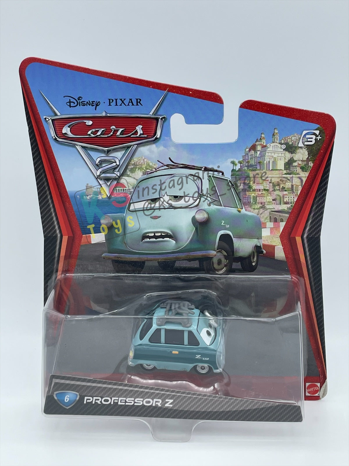 DISNEY PIXAR CARS 1:55 BY MATTEL, "PROFESSOR Z" - CARS 2 SERIES - BNIP