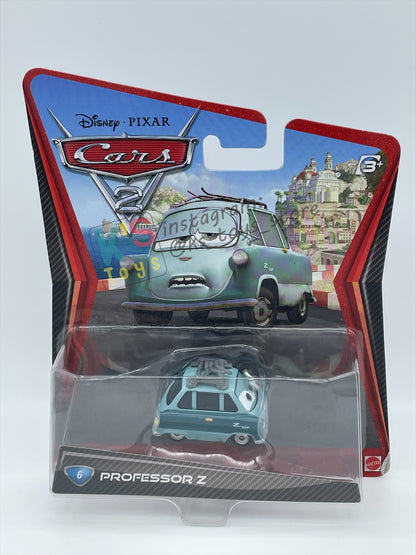 DISNEY PIXAR CARS 1:55 BY MATTEL, "PROFESSOR Z" - CARS 2 SERIES - BNIP