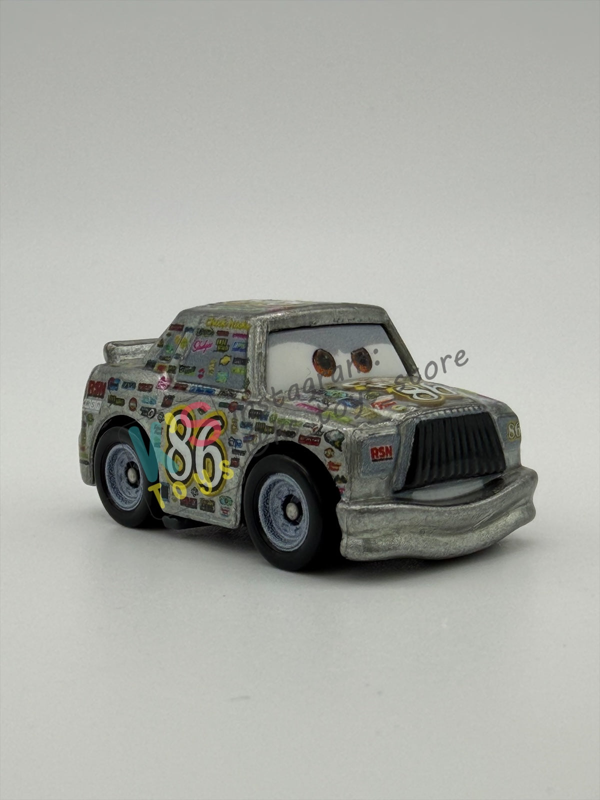 Loose Mini Racers Pixar Disney Cars, SILVER CHICK HICKS - Mint / Near Mint Condition