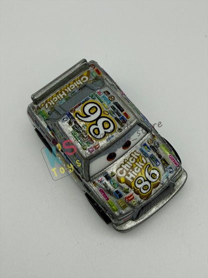 Loose Mini Racers Pixar Disney Cars, SILVER CHICK HICKS - Mint / Near Mint Condition