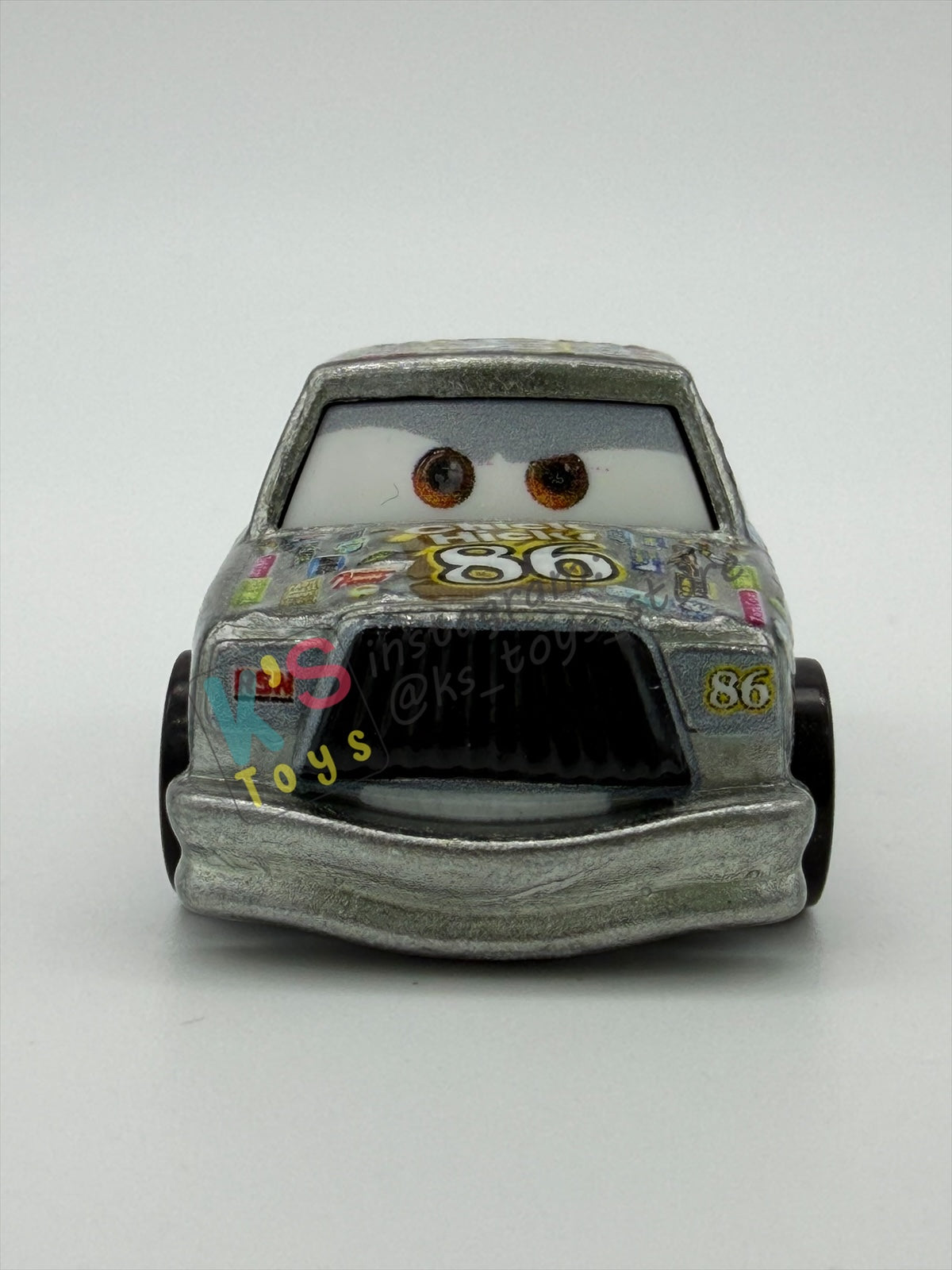 Loose Mini Racers Pixar Disney Cars, SILVER CHICK HICKS - Mint / Near Mint Condition
