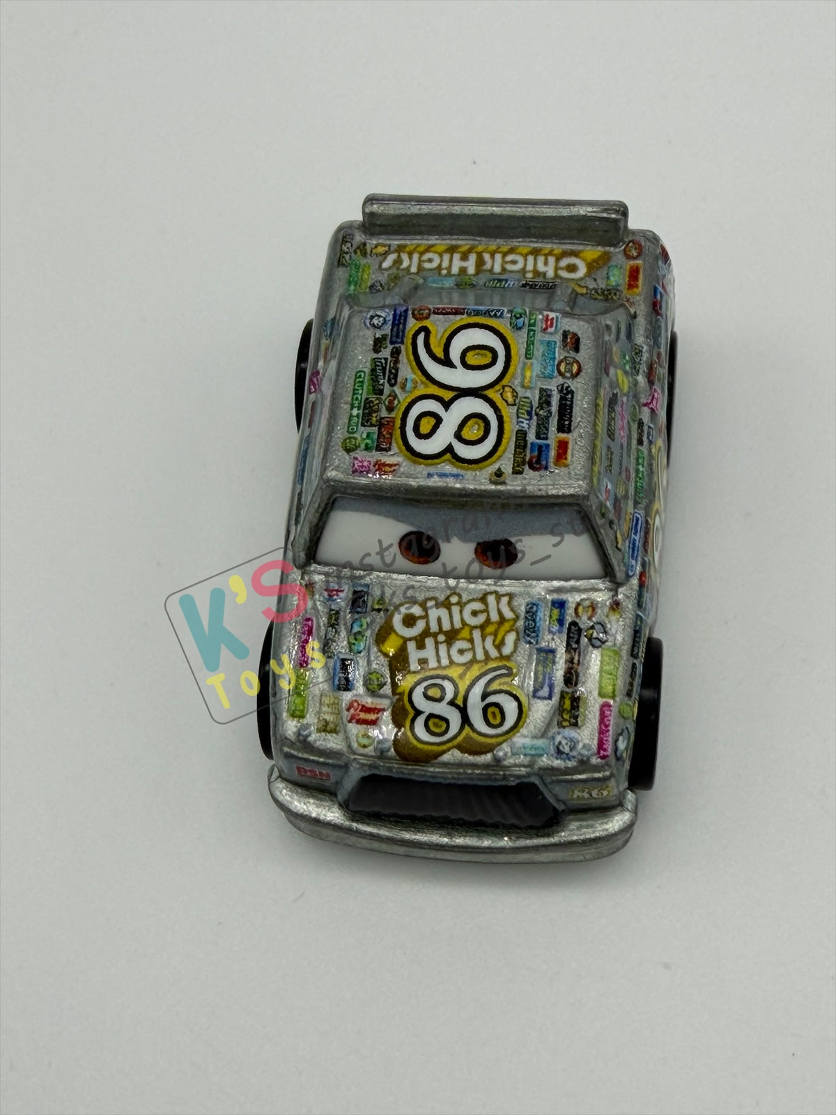 Loose Mini Racers Pixar Disney Cars, SILVER CHICK HICKS - Mint / Near Mint Condition