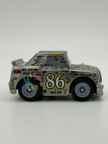 Loose Mini Racers Pixar Disney Cars, SILVER CHICK HICKS - Mint / Near Mint Condition