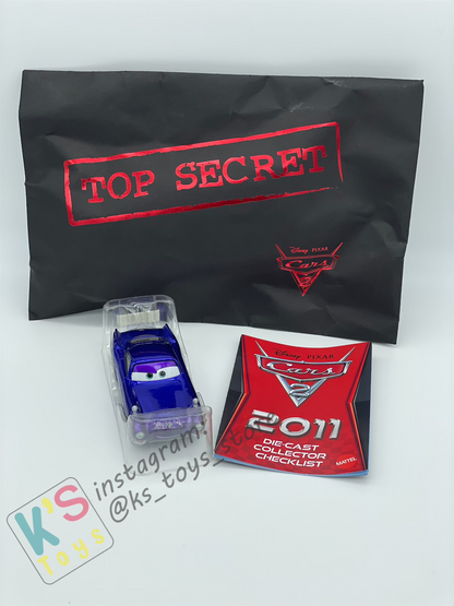 RARE Disney Pixar Cars by Mattel, BLUE RANSBURG FINN MCMISSILE (Top Secret Bonus) - Exclusive D23 EXPO  - BNIP