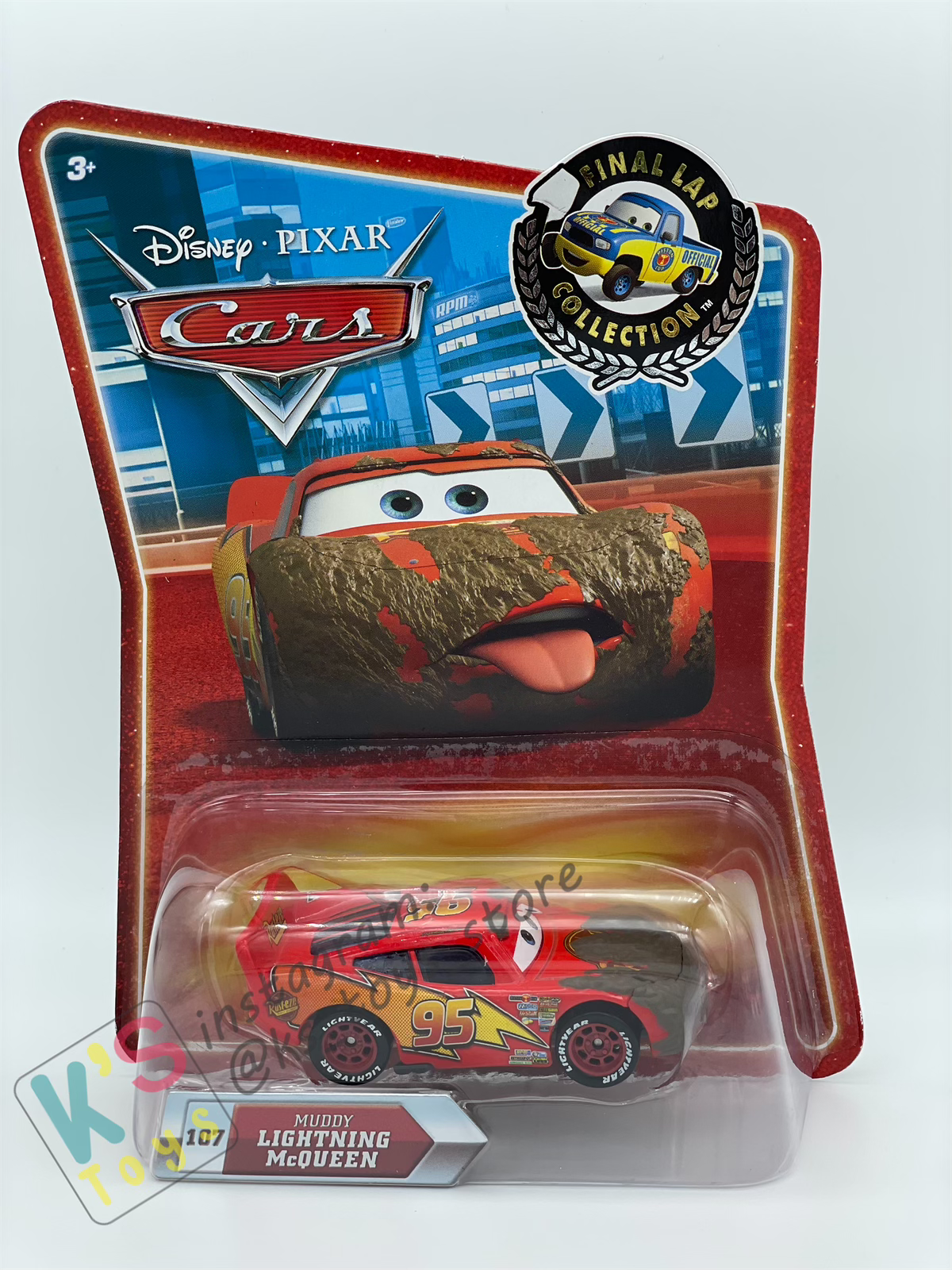 Rare Disney Pixar Cars by Mattel, Muddy Lightning McQueen - Final Lap Series - BNIP