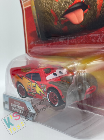 Rare Disney Pixar Cars by Mattel, Muddy Lightning McQueen - Final Lap Series - BNIP