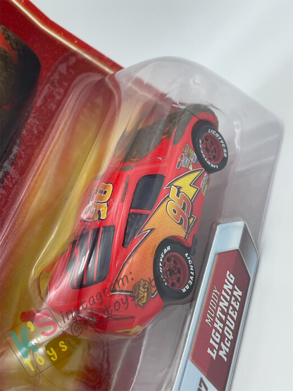 Rare Disney Pixar Cars by Mattel, Muddy Lightning McQueen - Final Lap Series - BNIP