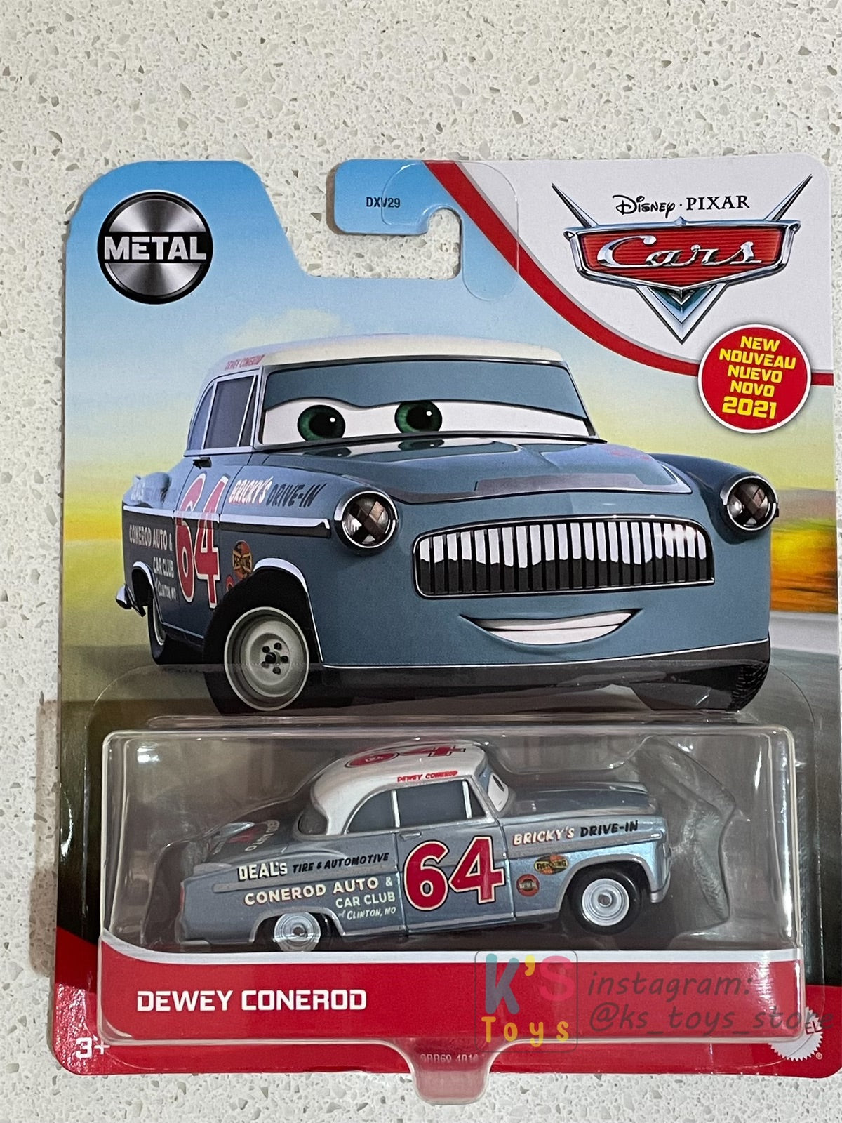 DISNEY PIXAR CARS BY MATTEL, DEWEY CONEROD - 2021 NEW RELEASE - BNIP