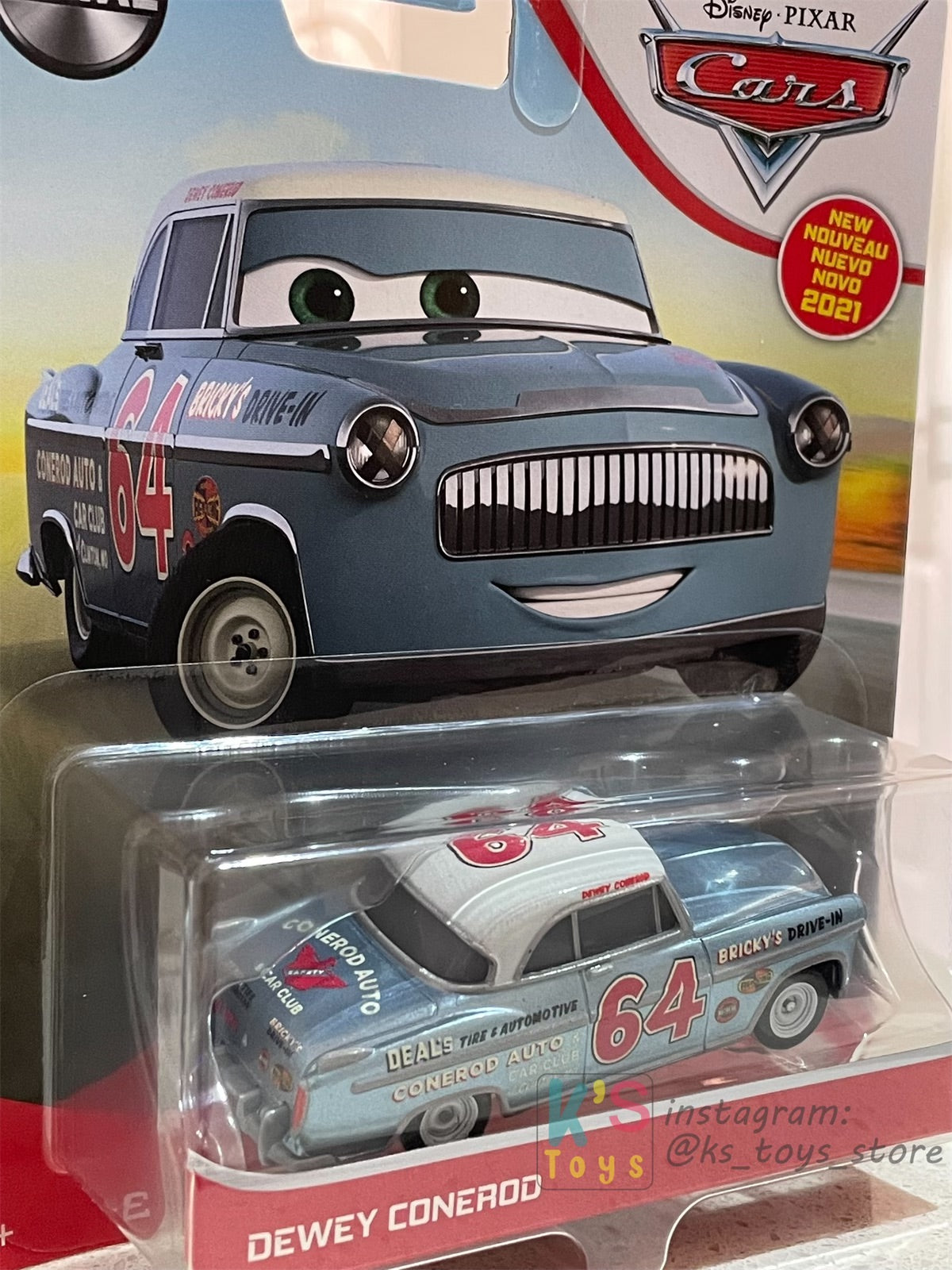 DISNEY PIXAR CARS BY MATTEL, DEWEY CONEROD - 2021 NEW RELEASE - BNIP