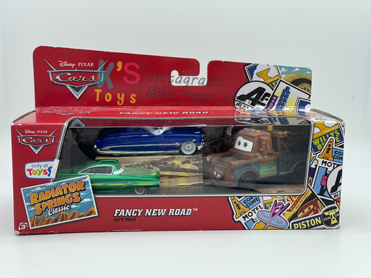 Gift Set Disney Pixar Cars 1:55 - GREEN RAMONE, DOC HUDSON AND MATER - FANCY NEW ROAD ONLY AT TOYSRUS - BNIP