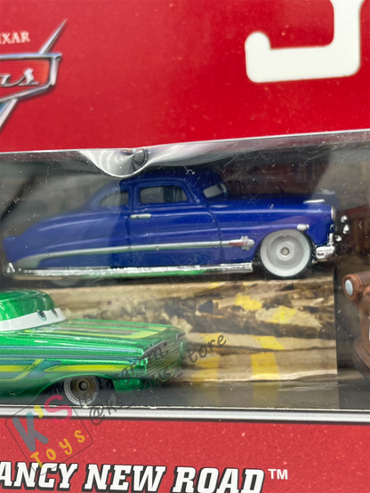 Gift Set Disney Pixar Cars 1:55 - GREEN RAMONE, DOC HUDSON AND MATER - FANCY NEW ROAD ONLY AT TOYSRUS - BNIP