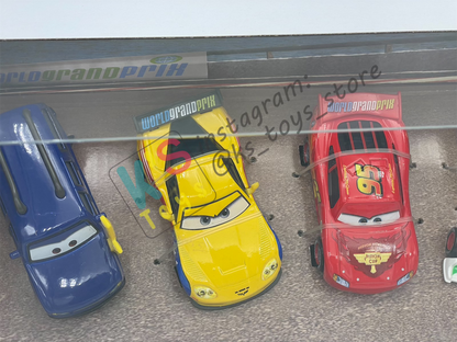 PORTO CORSA RACE - 5-PACK; FRANK CLUTCHENSON, CLUTCH FOSTER, LIGHTNING MCQUEEN WITH RACING WHEELS, FRANCESCO BERNOULLI AND JEFF GORVETTE - BNIP