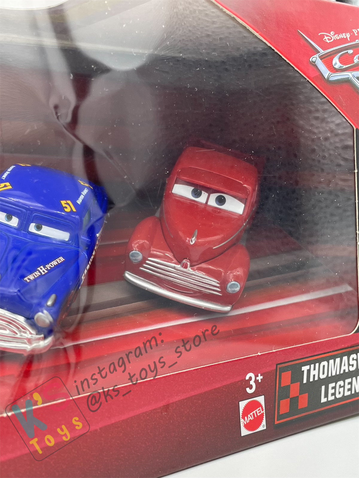 RARE DISNEY PIXAR CARS - RACING LEGENDS 4-PACK; DIRT TRACK FABULOUS HUDSON HORNET, HEYDAY SMOKEY, HEYDAY LOUISE NASH, AND HEYDAY JUNIOR MOON - BNIP