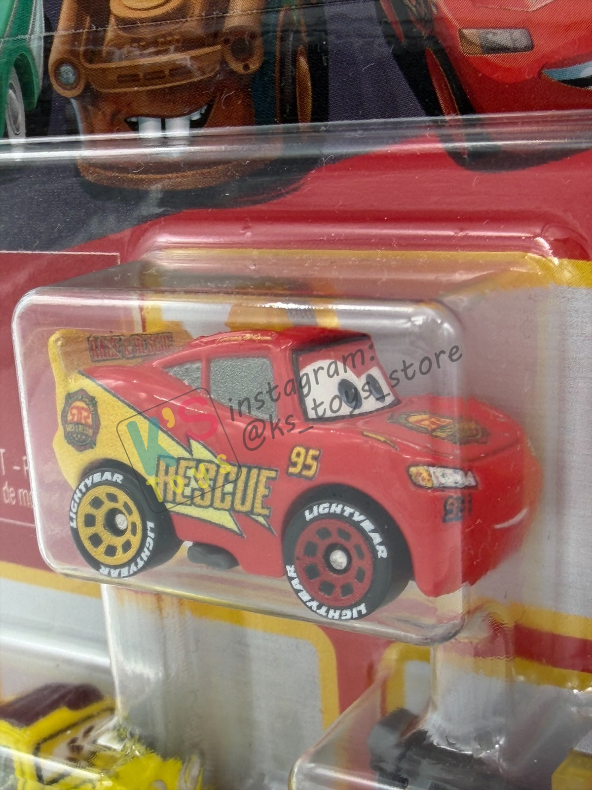 MINI RACERS DISNEY PIXAR CARS 3-PACK BY MATTEL  "RACE & RESCUE LIGHTNING MCQUEEN, RACE & RESCUE LUIGI, AND RACE & RESCUE MATER" - 2026 RELEASE - BNIP