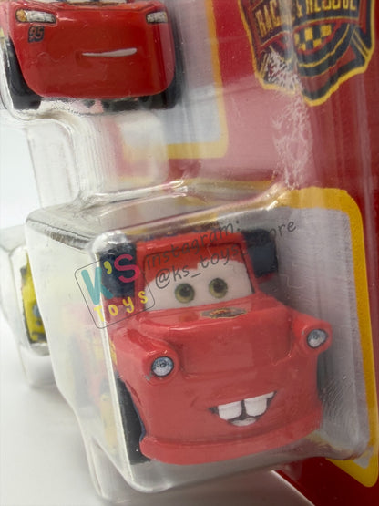 MINI RACERS DISNEY PIXAR CARS 3-PACK BY MATTEL  "RACE & RESCUE LIGHTNING MCQUEEN, RACE & RESCUE LUIGI, AND RACE & RESCUE MATER" - 2026 RELEASE - BNIP