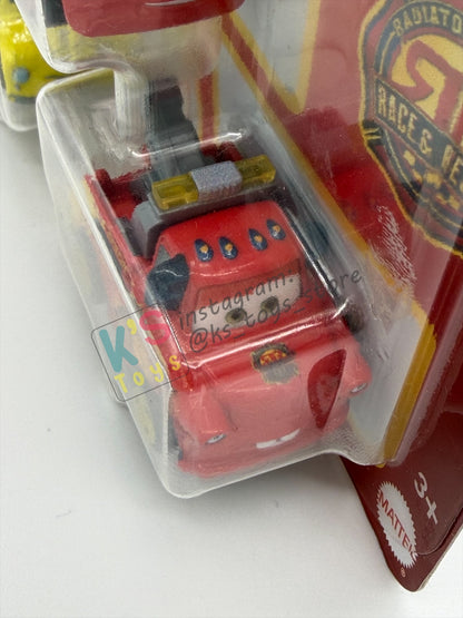 MINI RACERS DISNEY PIXAR CARS 3-PACK BY MATTEL  "RACE & RESCUE LIGHTNING MCQUEEN, RACE & RESCUE LUIGI, AND RACE & RESCUE MATER" - 2026 RELEASE - BNIP
