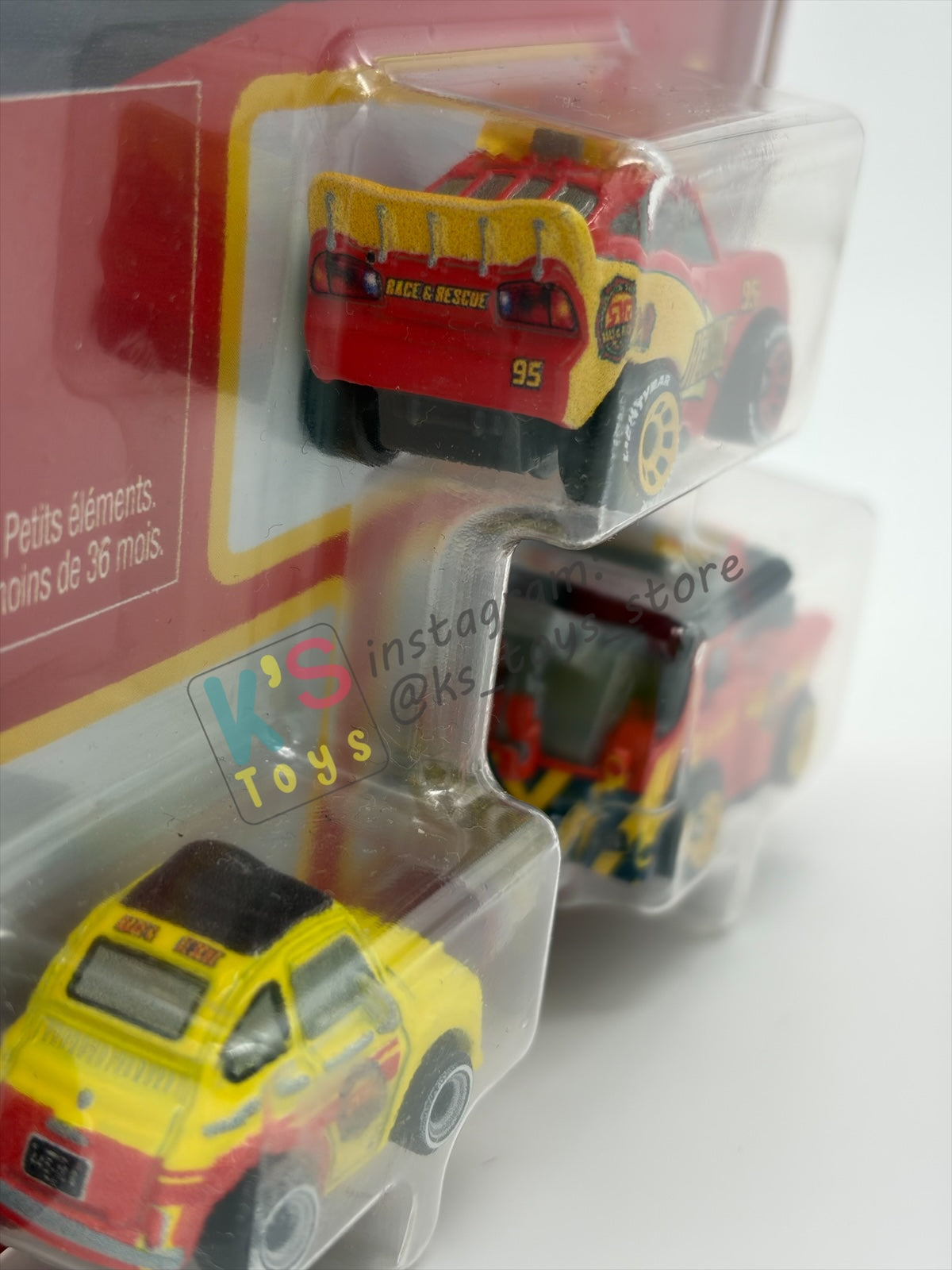 MINI RACERS DISNEY PIXAR CARS 3-PACK BY MATTEL  "RACE & RESCUE LIGHTNING MCQUEEN, RACE & RESCUE LUIGI, AND RACE & RESCUE MATER" - 2026 RELEASE - BNIP