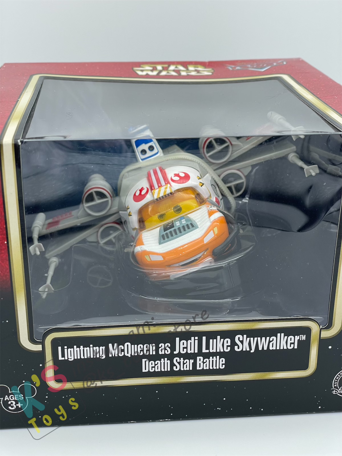 RARE DISNEY PIXAR CARS BY MATTEL EXCLUSIVE DISNEY PARKS "LIGHTNING MCQUEEN AS JEDI LUKE SKYWALKER DEATH STAR BATTLE" - BNIP