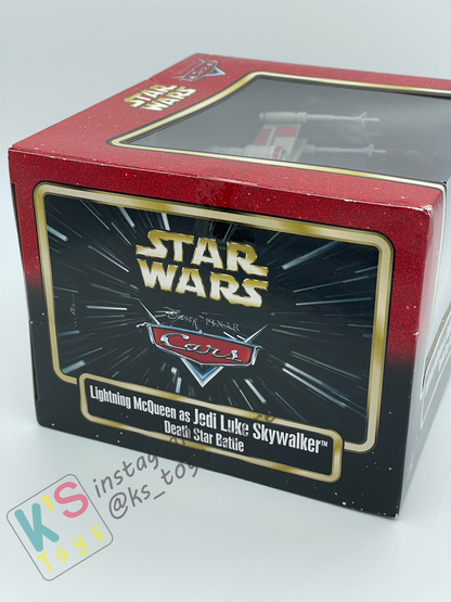 RARE DISNEY PIXAR CARS BY MATTEL EXCLUSIVE DISNEY PARKS "LIGHTNING MCQUEEN AS JEDI LUKE SKYWALKER DEATH STAR BATTLE" - BNIP