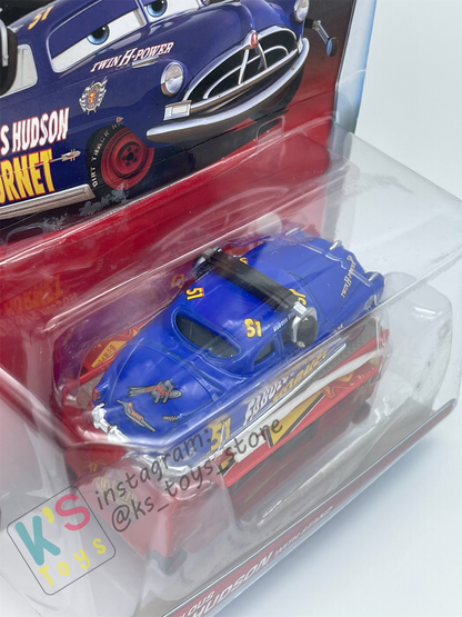 Rare Disney Pixar Cars by Mattel, Fabulous Hudson with Stand - BNIP