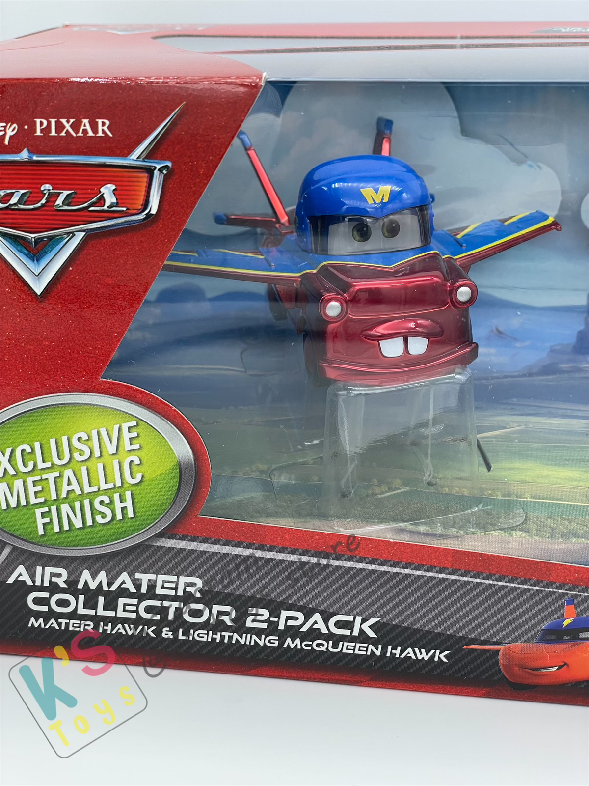 RARE DISNEY PIXAR CARS - AIR MATER COLLECTOR 2-PACK / GIFT SET EXCLUSIVE METALLIC FINISH - MATER HAWK AND LIGHTNING MCQUEEN HAWK  - BNIB