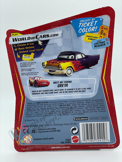 DISNEY PIXAR CARS BY MATTEL, VITOLINE PITTY - RACE ORAMA SERIES - BNIP