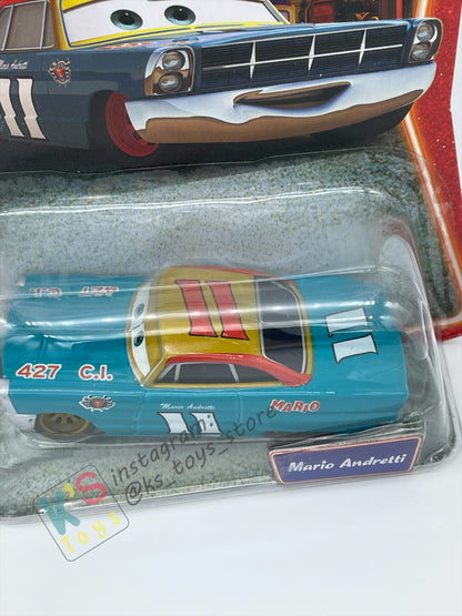 DISNEY PIXAR CARS BY MATTEL, MARIO ANDRETTI GOLD RIMS - SUPERCHARGED SERIES - BNIP