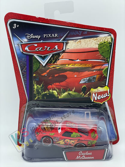 DISNEY PIXAR CARS BY MATTEL, CACTUS LIGHTNING MCQUEEN WITHOUT RUSTEZE STICKER - WALMART VERSION - BNIP
