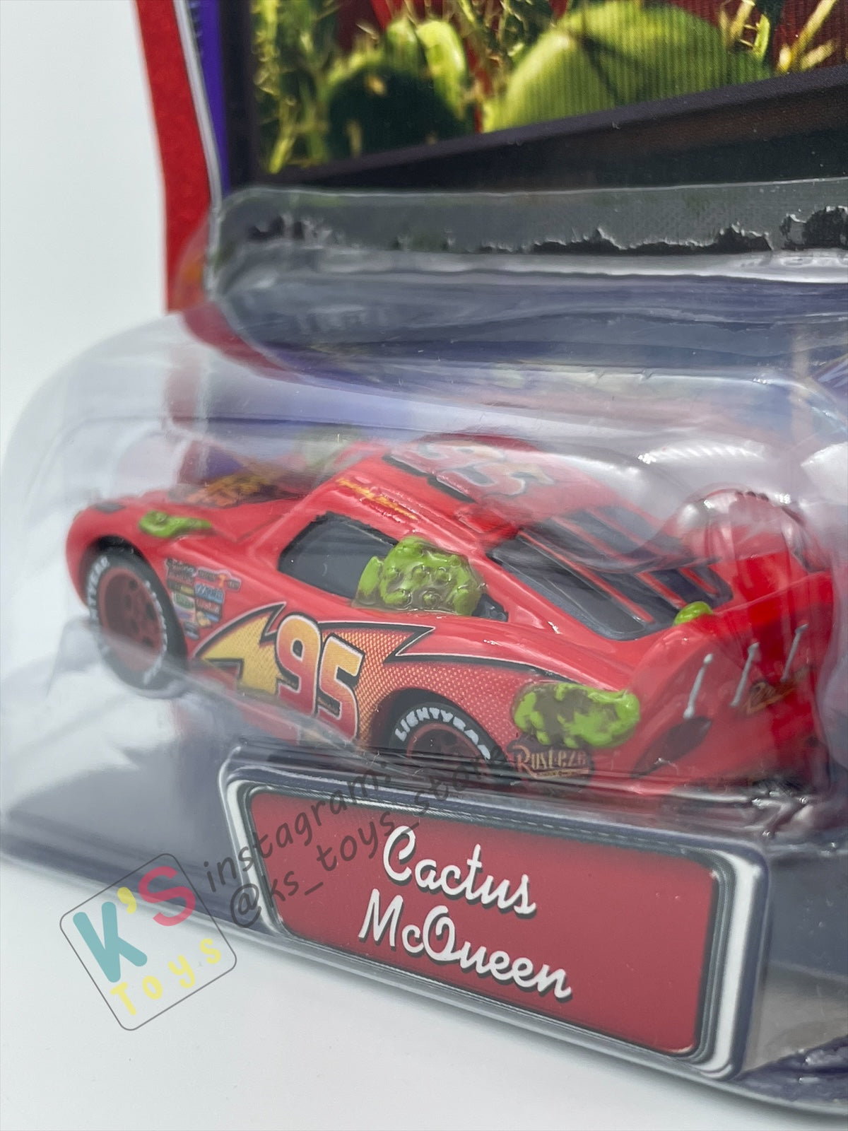 DISNEY PIXAR CARS BY MATTEL, CACTUS LIGHTNING MCQUEEN WITHOUT RUSTEZE STICKER - WALMART VERSION - BNIP