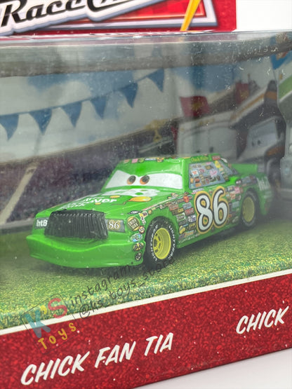 DISNEY PIXAR CARS BY MATTEL - RACE ORAMA 3 PACK - CHICK FAN MIA, CHICK FAN TIA AND CHICK HICKS - BNIB