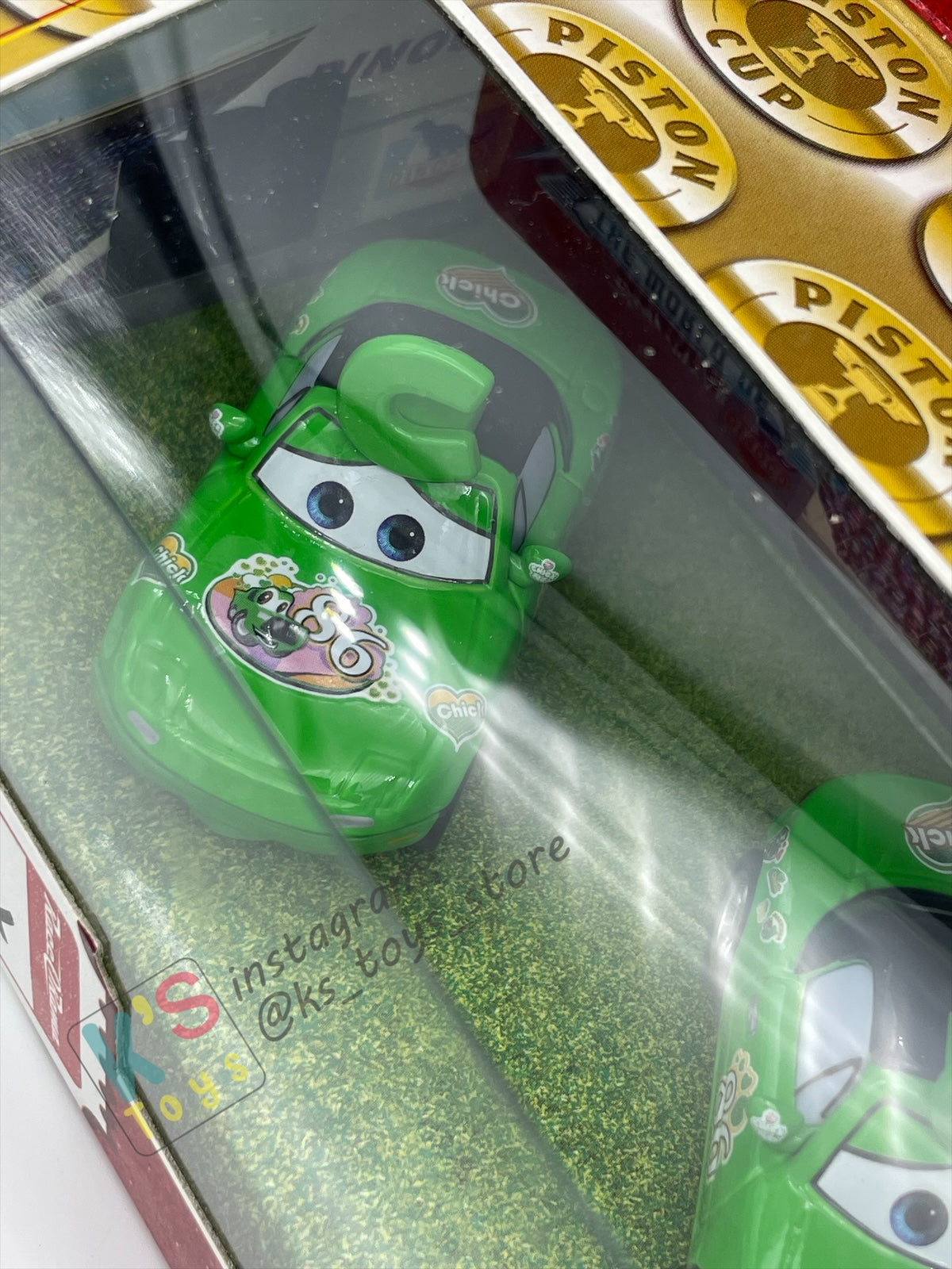 DISNEY PIXAR CARS BY MATTEL - RACE ORAMA 3 PACK - CHICK FAN MIA, CHICK FAN TIA AND CHICK HICKS - BNIB