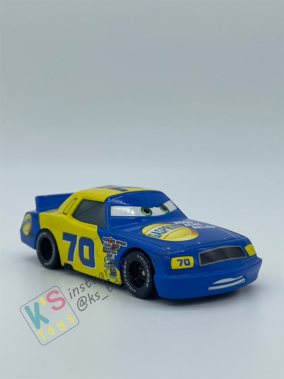 PRE-OWNED / LOOSE DISNEY PIXAR CARS - "GASPRIN #70" PISTON CUP SERIES - DISPLAYED CONDITION