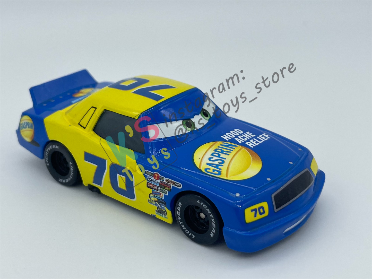PRE-OWNED / LOOSE DISNEY PIXAR CARS - "GASPRIN #70" PISTON CUP SERIES - DISPLAYED CONDITION