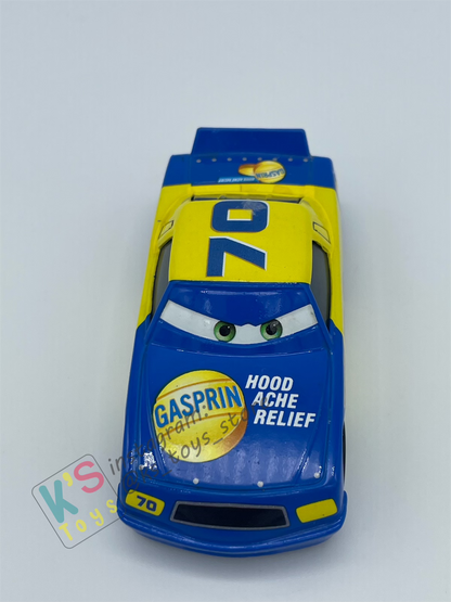 PRE-OWNED / LOOSE DISNEY PIXAR CARS - "GASPRIN #70" PISTON CUP SERIES - DISPLAYED CONDITION