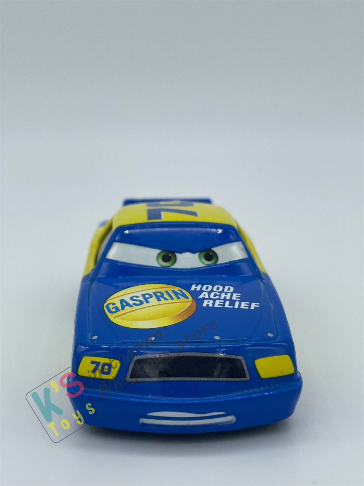 PRE-OWNED / LOOSE DISNEY PIXAR CARS - "GASPRIN #70" PISTON CUP SERIES - DISPLAYED CONDITION