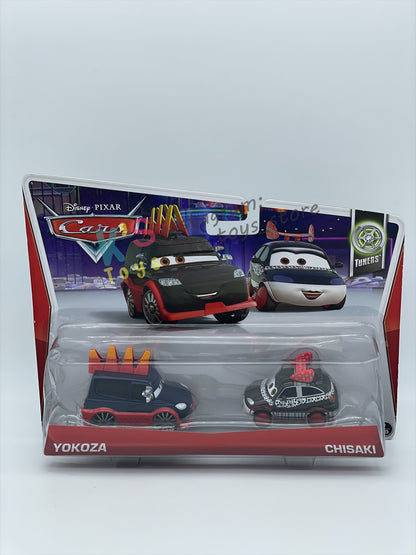 Disney Pixar Cars 1:55 2-Pack Yokoza and Chisaki - Tuners - BNIP - READ DESCRIPTION!!!!!!!