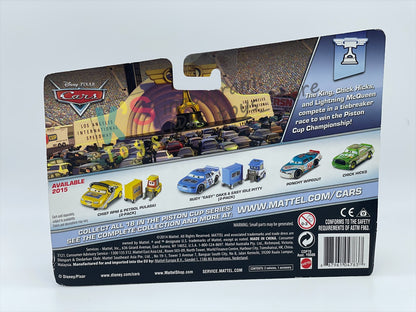 Disney Pixar Cars 1:55 by Mattel 2-Pack, "RUBY “EASY” OAKS AND EASY IDLE PITTY" - PISTON CUP SERIES - BNIP READ DESCRIPTION!!!!!!!!!