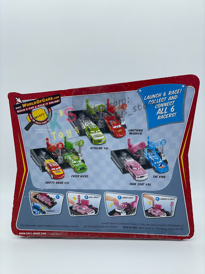 Disney Pixar Cars 1:55 by MATTEL, "PIT RACE-OFF TANK COAT #36" , LAUNCH & RACE - BNIP