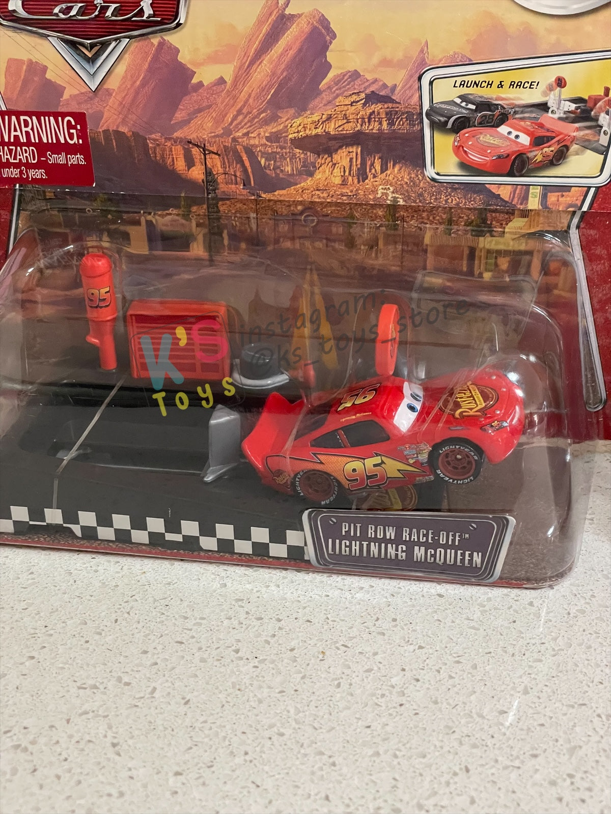 Disney Pixar Cars 1:55 by MATTEL, VALUE 2-PACK "PIT RACE-OFF LIGHTNING MCQUEEN CARS 1 AND NITROADE" LAUCNH AND RACE SERIES - RACE ORAMA - BNIP
