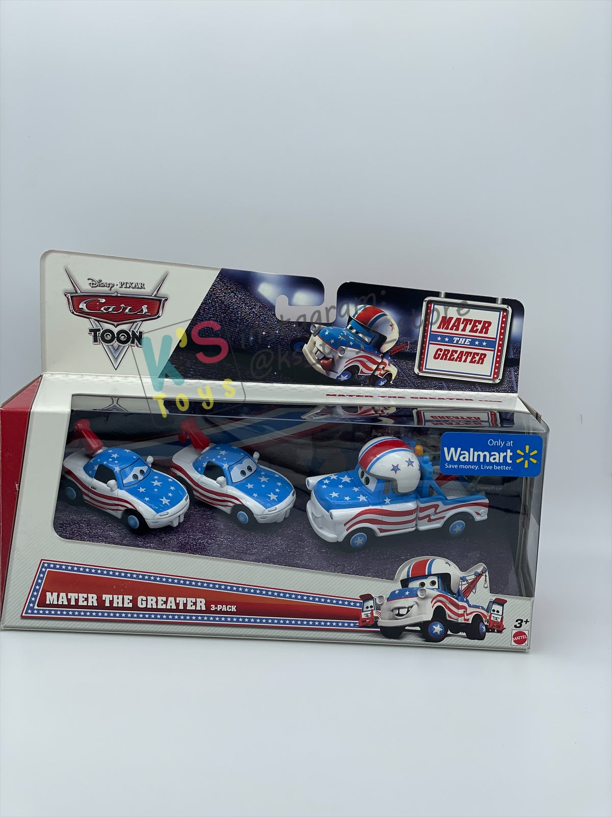 DISNEY PIXAR CARS 1:55 BY MATTEL - CARS TOON MATER THE GREATER 3-PACK GIFT SET - MATER FAN MIA, MATER FAN TIA AND MATER THE GREATER - BNIB
