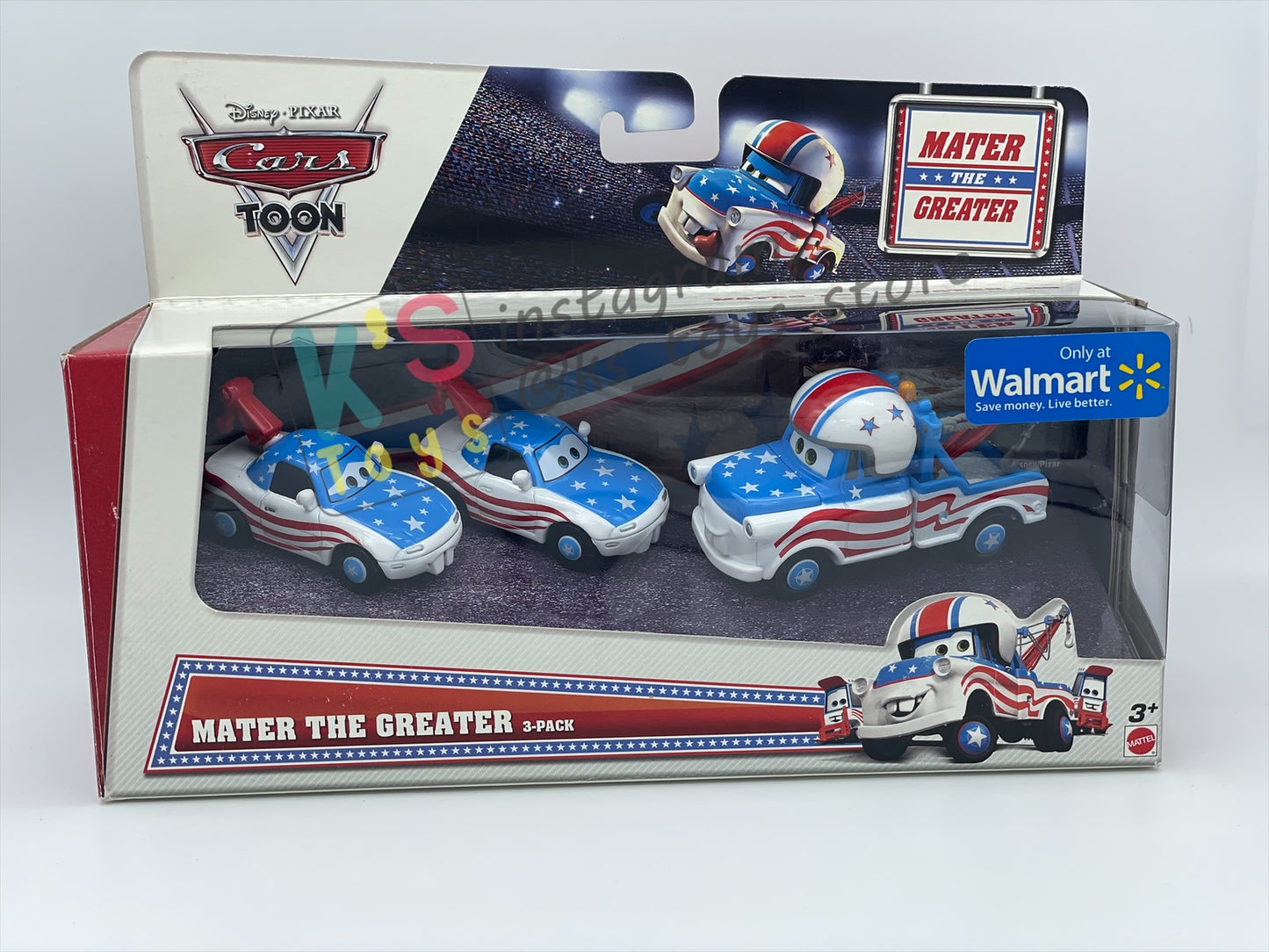 DISNEY PIXAR CARS 1:55 BY MATTEL - CARS TOON MATER THE GREATER 3-PACK GIFT SET - MATER FAN MIA, MATER FAN TIA AND MATER THE GREATER - BNIB