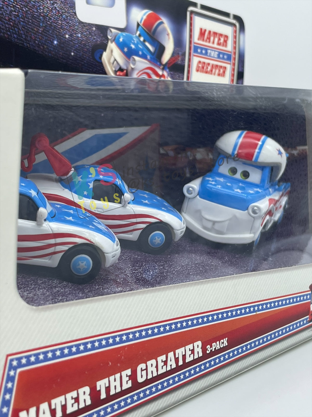 DISNEY PIXAR CARS 1:55 BY MATTEL - CARS TOON MATER THE GREATER 3-PACK GIFT SET - MATER FAN MIA, MATER FAN TIA AND MATER THE GREATER - BNIB