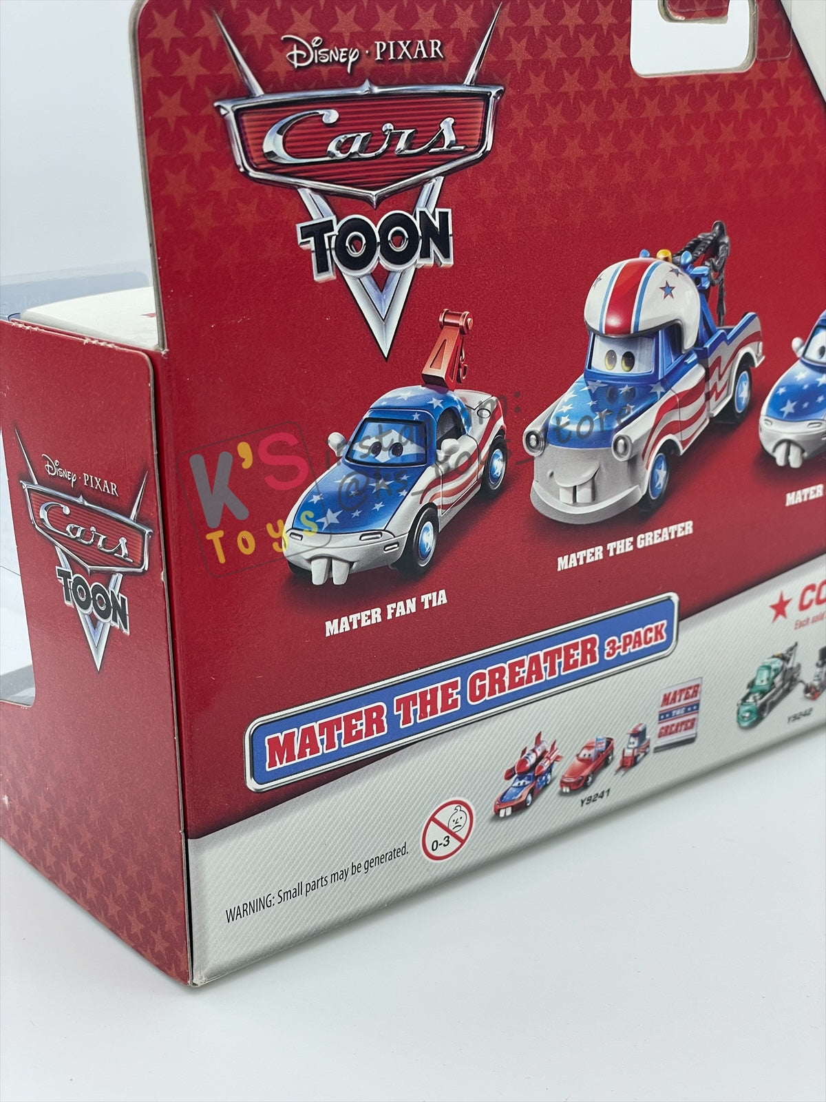 DISNEY PIXAR CARS 1:55 BY MATTEL - CARS TOON MATER THE GREATER 3-PACK GIFT SET - MATER FAN MIA, MATER FAN TIA AND MATER THE GREATER - BNIB