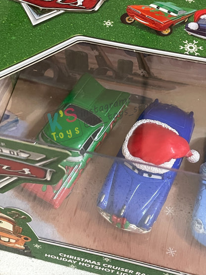GIFT SET Disney Pixar Cars by MATTEL, EXCLUSIVE 6 PACK MATER SAVES CHRISTMAS - CHRISTMAS CRUISER RAMONE / DECKED OUT DOC HUDSON / SNOW DAY SALLY / HOLIDAY HOTSHOT LIGHTNING MCQUEEN / REINDEER MATER / HOLIDAY SPIRIT SHERIFF - BNIP